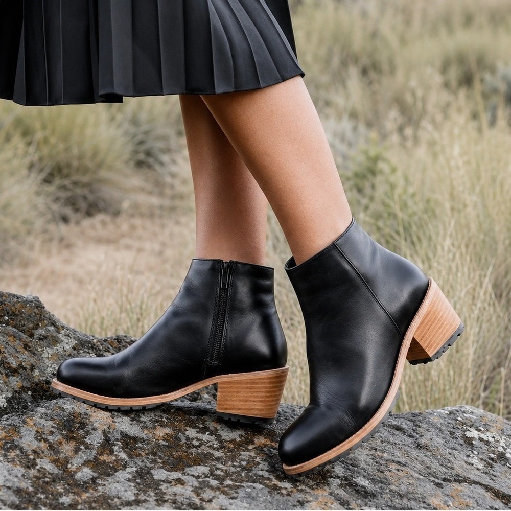 NEW Portland Leather Patina Black Almost Perfect Ankle Bootie Size 8.5